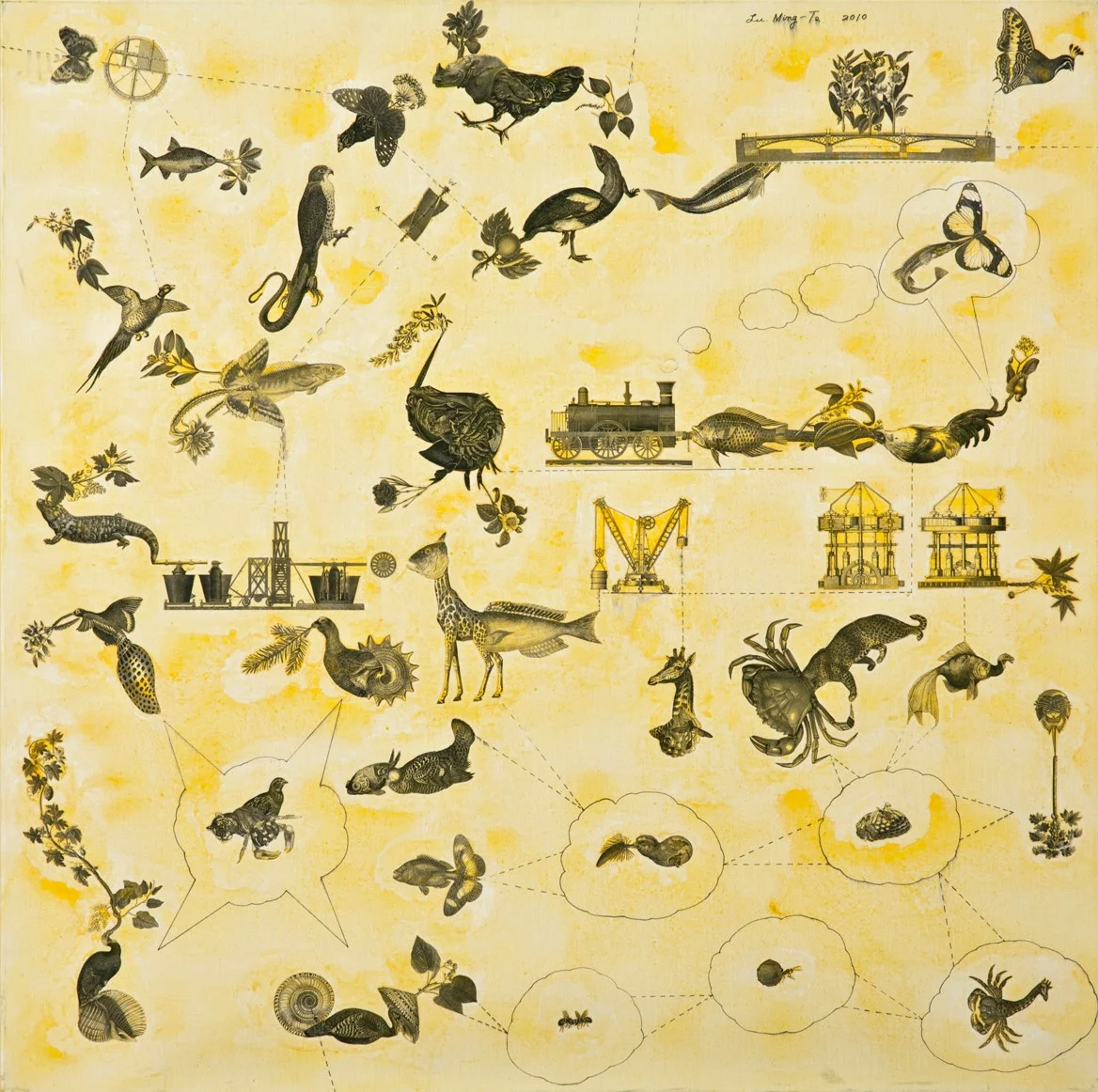 如果我有一把大自然的尺 105x105 cm 2010 複合媒材