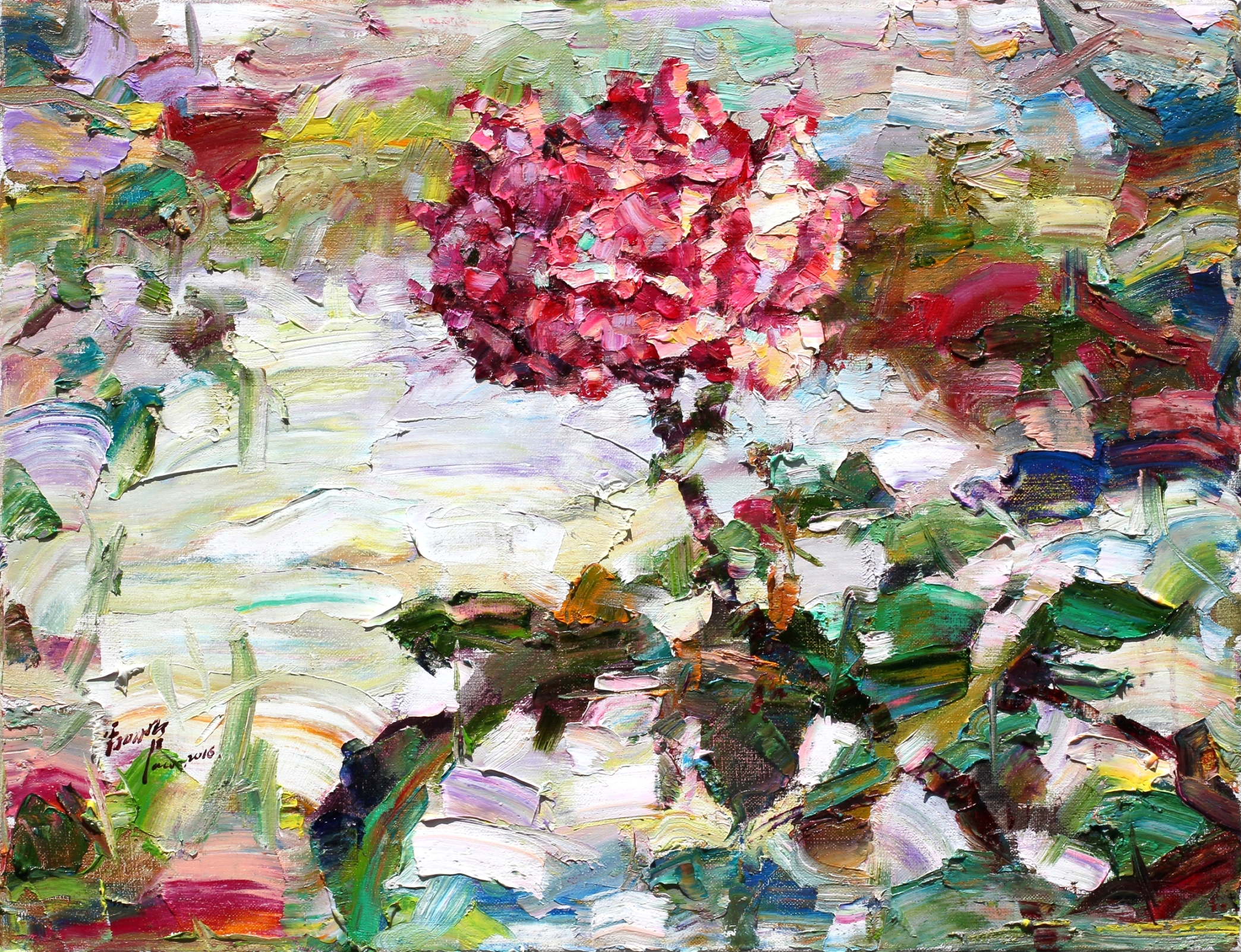 翁明哲 玫瑰花 53x41 cm 油彩畫布 2016