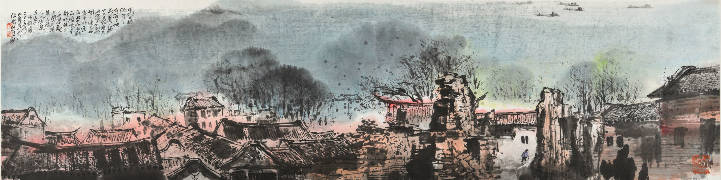 江明賢 金門古厝 34.5x137cm 2015