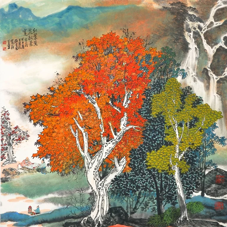 紅葉黃花秋景寬