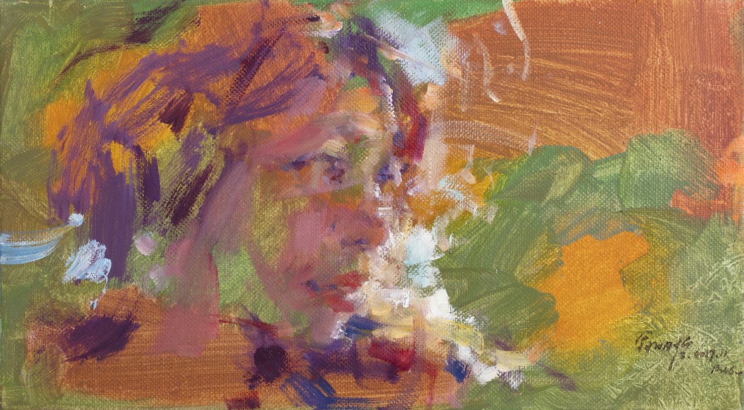  翁明哲 女影 25x45cm 油彩畫布 2017