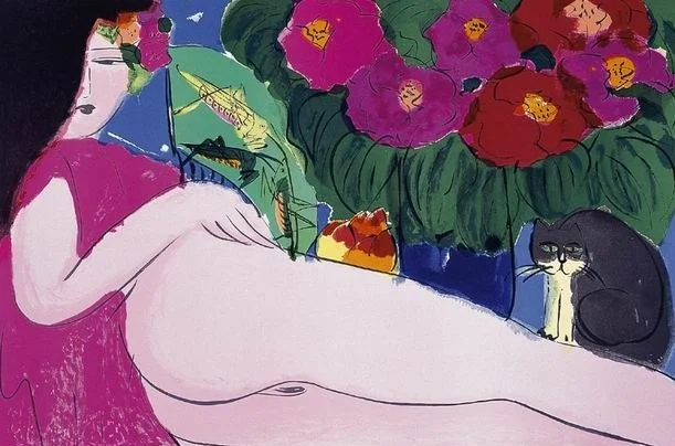 蚱蜢扇  61x91 cm  石版畫