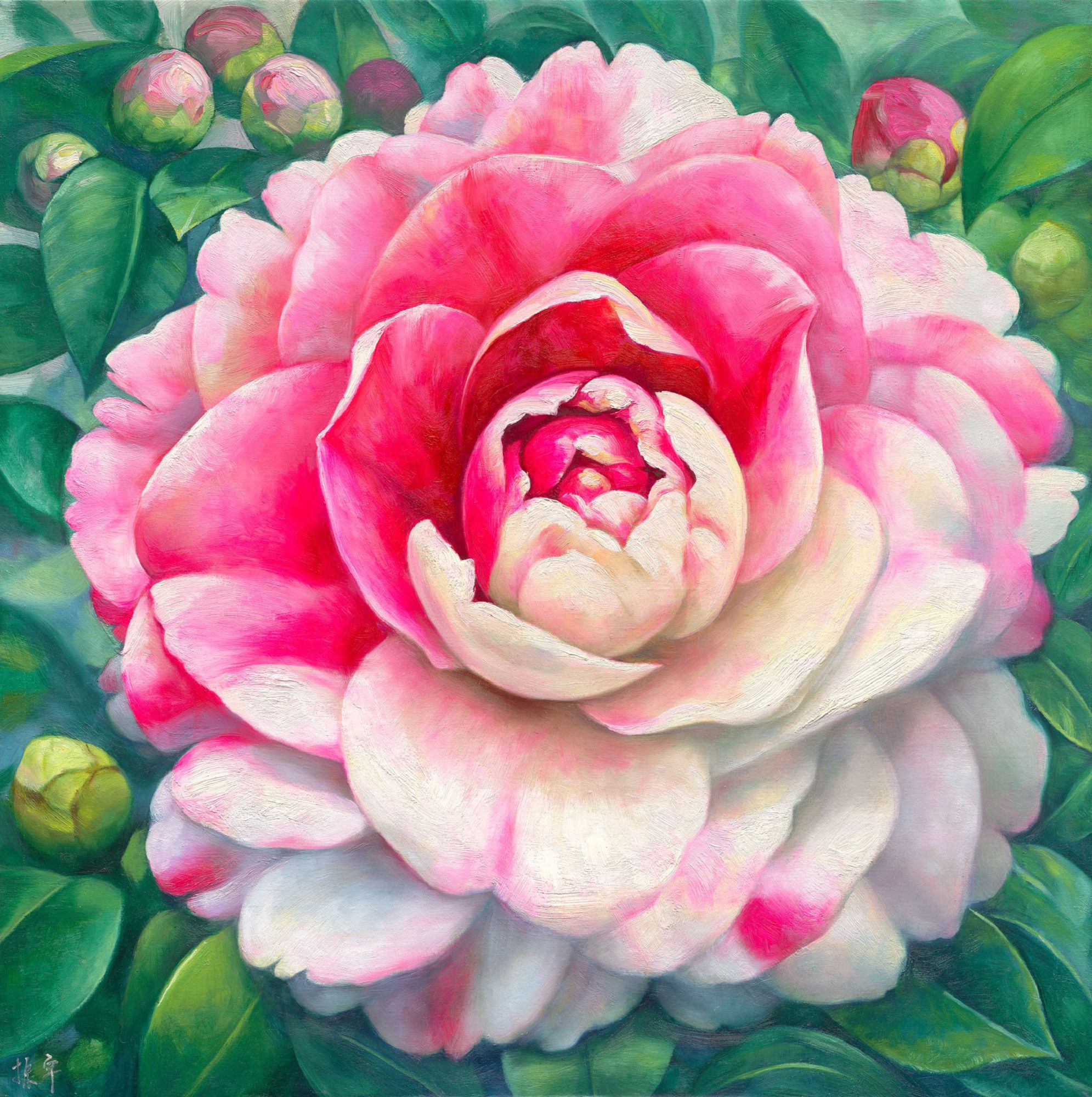 張振宇 宮粉 80×80cm 2018 油彩畫布