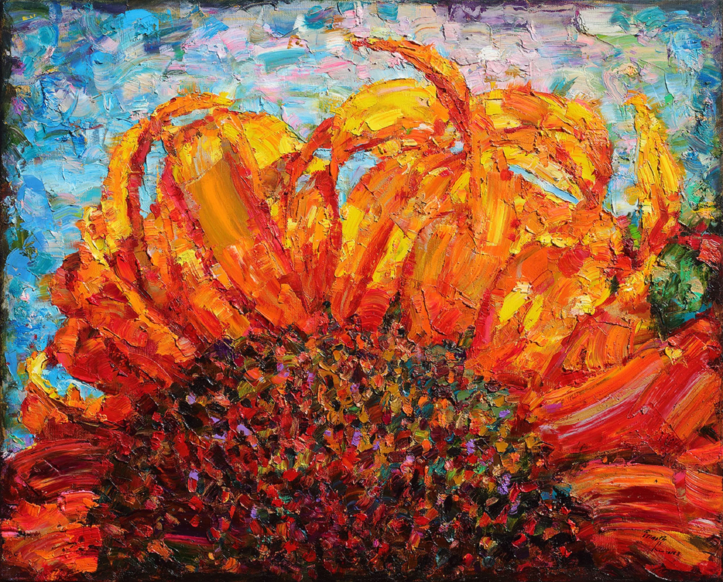 翁明哲 搖頭的向日葵 72.5×91cm 2016 油彩畫布