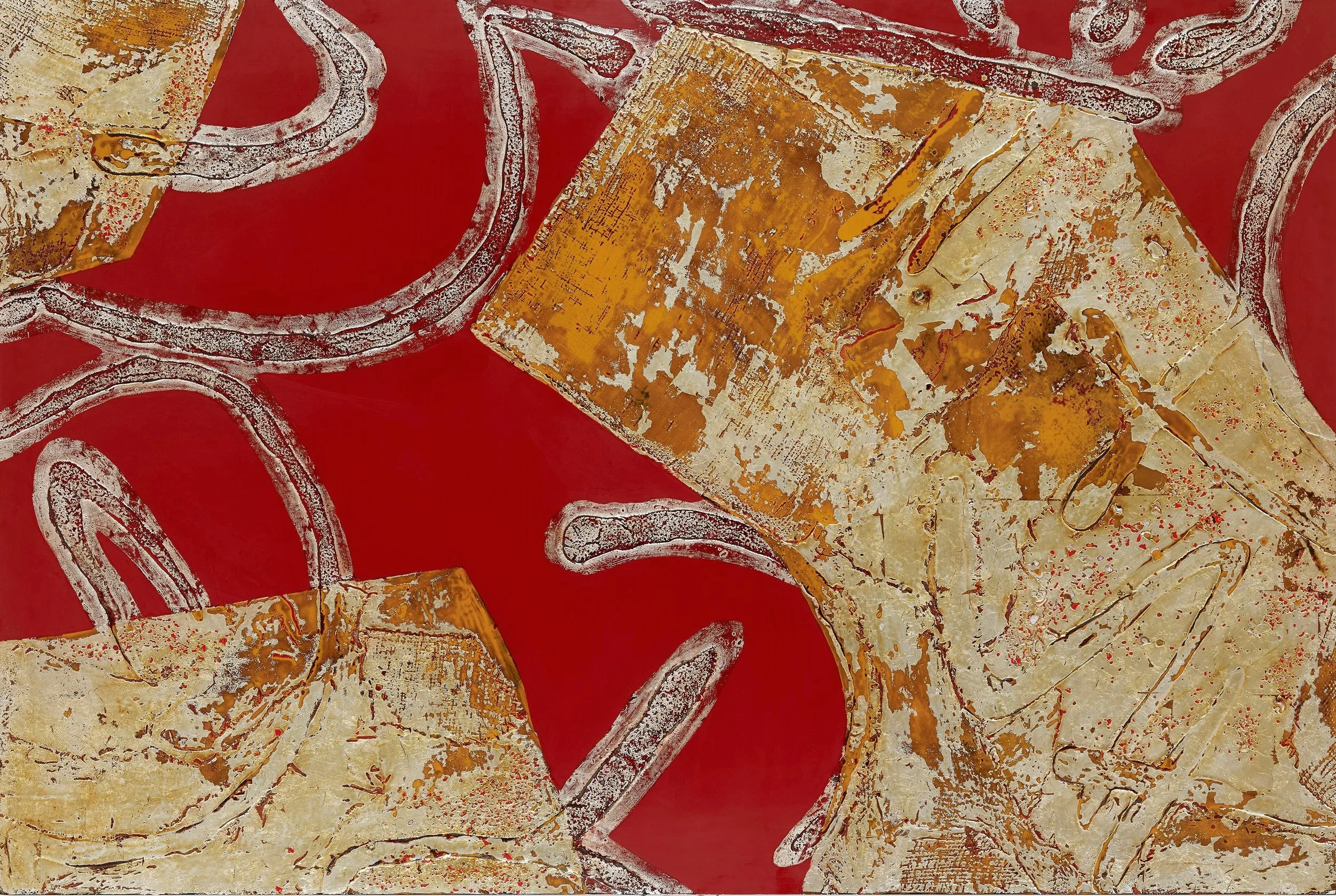 汪天亮 威儀棣棣 120x180cm 漆、綜合媒材