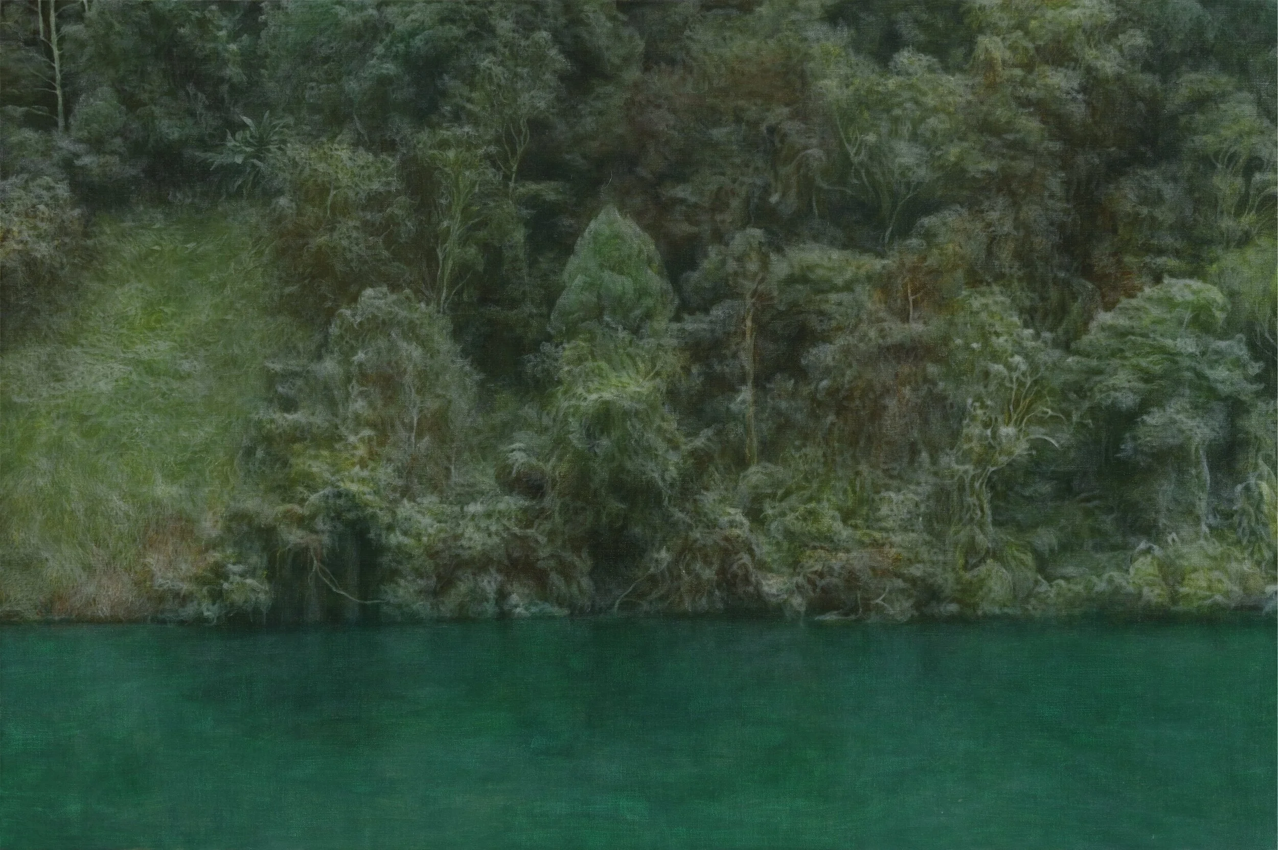 綠意  90x135cm  油彩蛋彩混合技法  2019