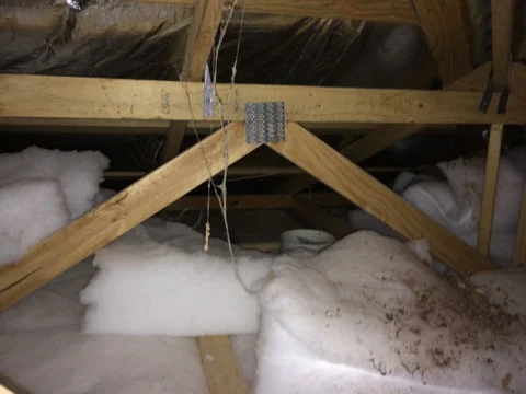 Insulation dislodged by poor tradesman