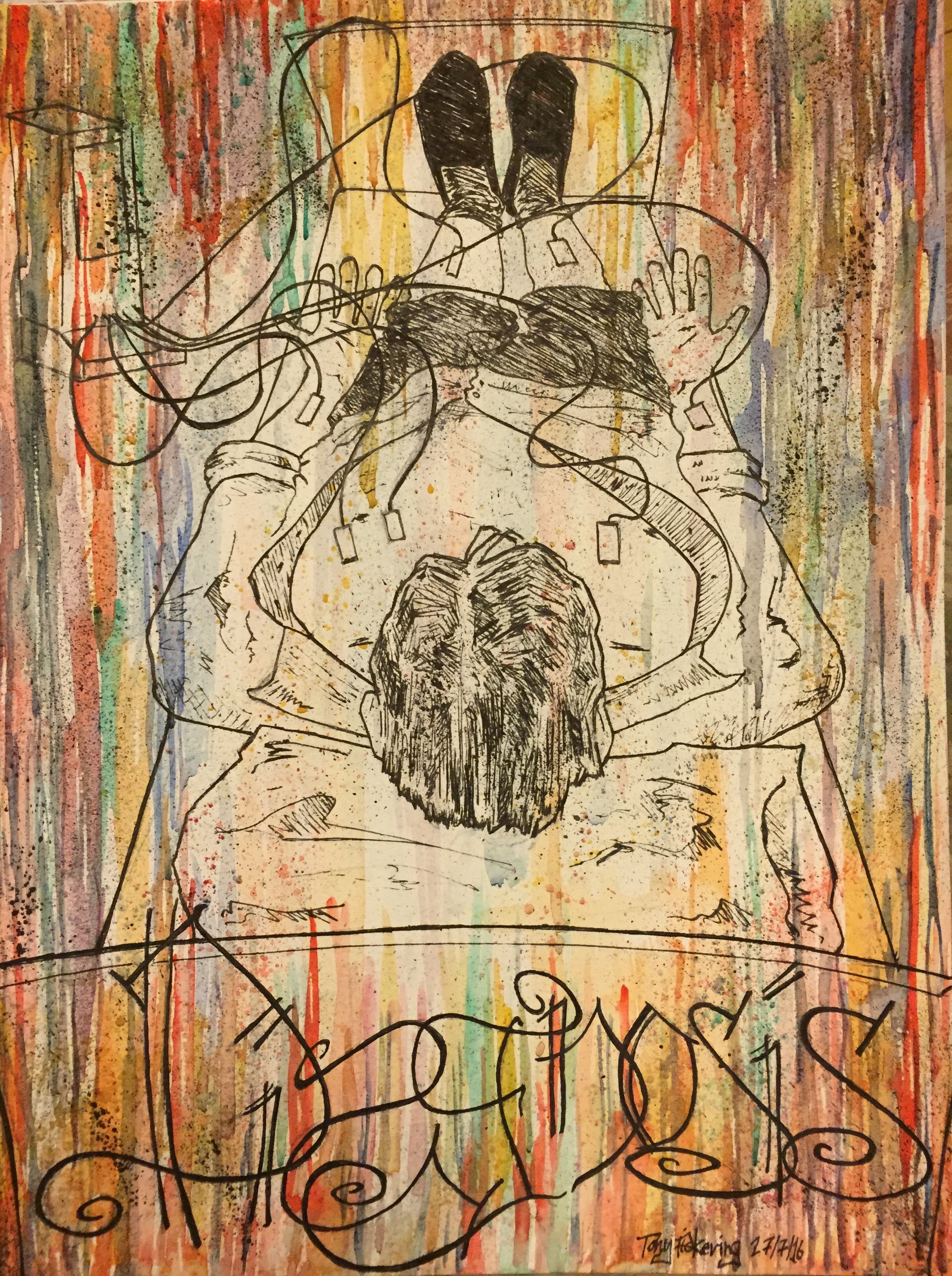 Diagnosis #2 (Pickering, A Diagnosis #2 , watercolour, ink and tip-ex, 2016)