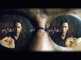 fig 1: Neo eye view. Lana & Lilly Wachowski (as the Wachowski Brothers), 1999: The Matrix. Warner Bros