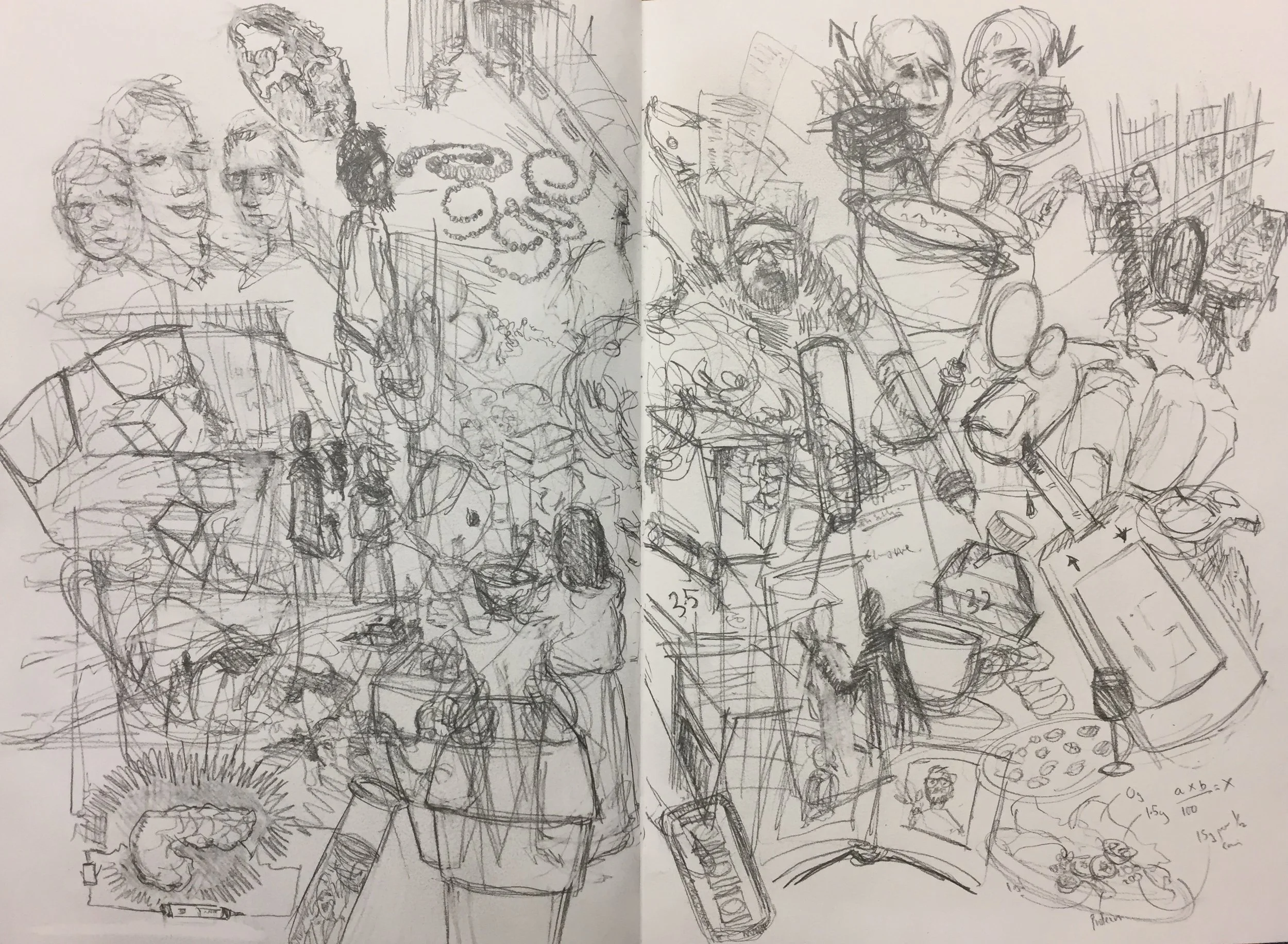 "Interpretive drawing: images of thought" (pages from my sketchbook)