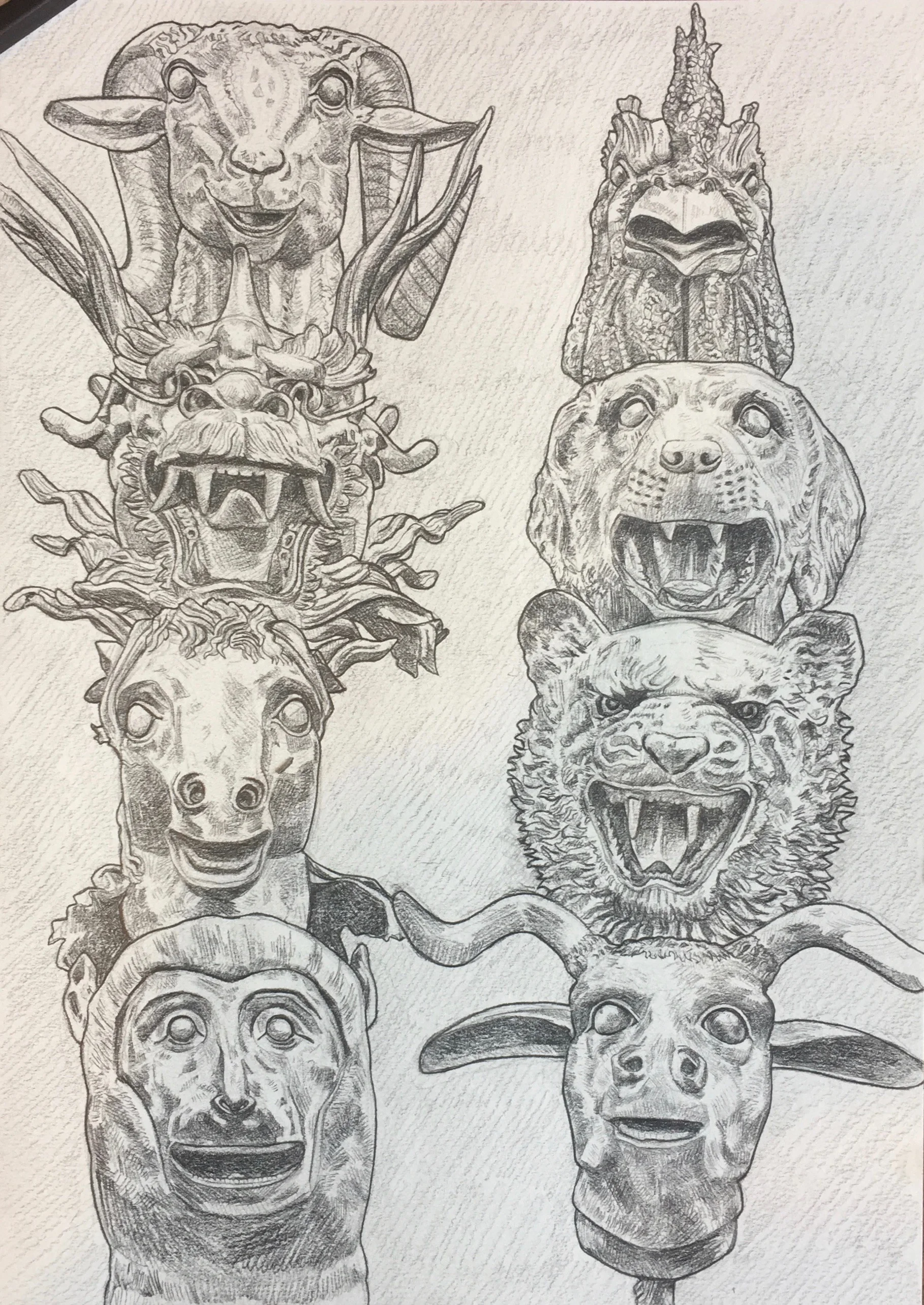 Fig.2 ‘ Chinese Zodiac: Studies’ Original Sculptures by Ai Wei Wei at Yorkshire Sculpture Park