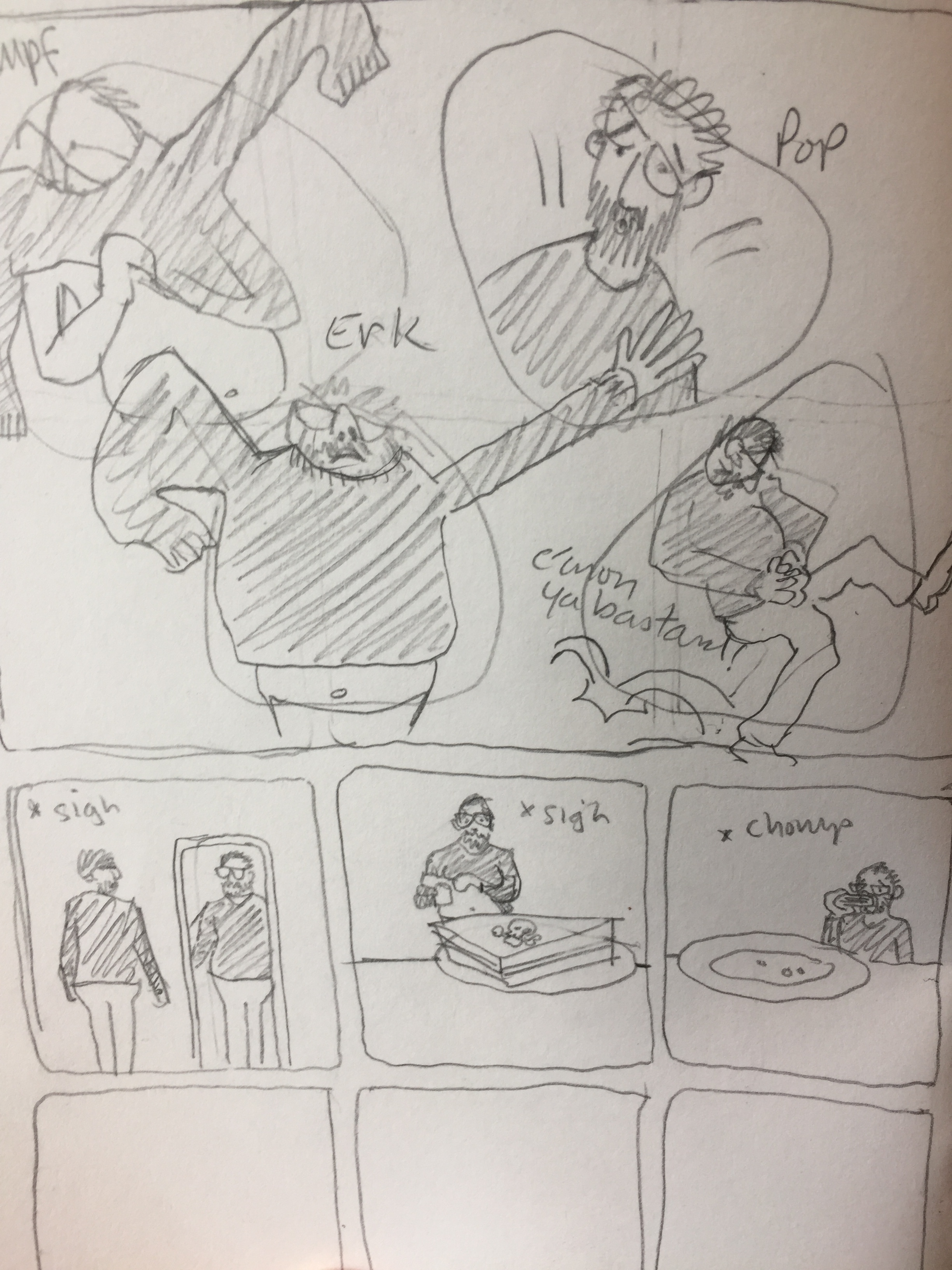 fig.2: Draft sketches - opening sequence