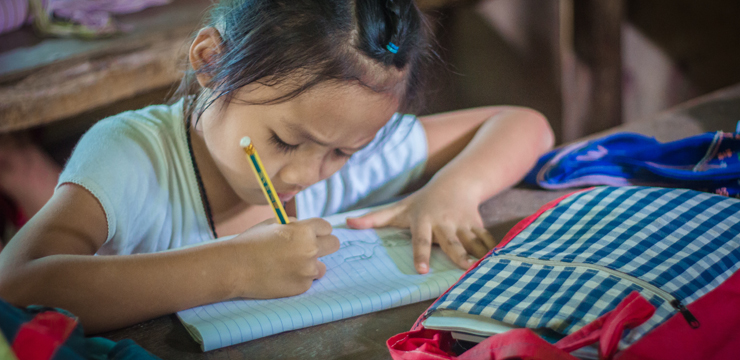 A student at school at the Mae La Camp in Mae Sot, Thailand.