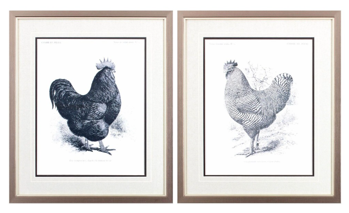 Vintage Farmhouse Rooster Prints, Modern Heritage Design 2026