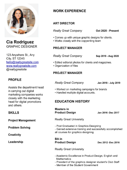 resume examples 2023 for students