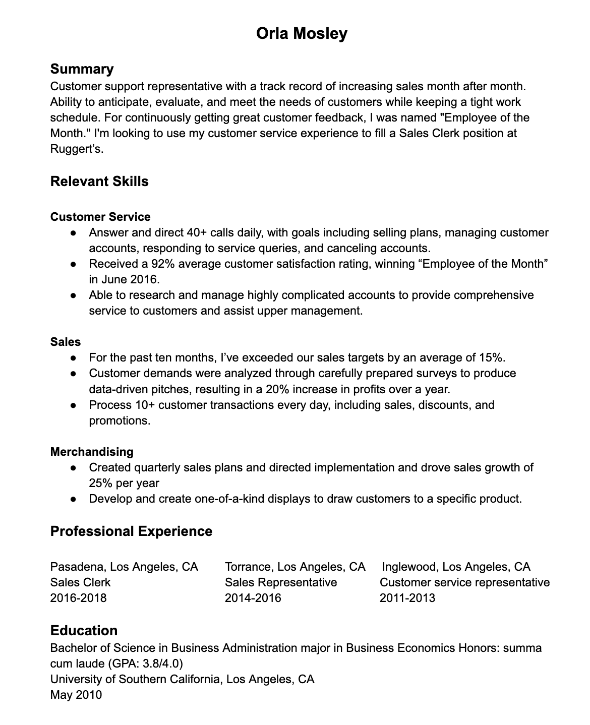 how to use cross functional in resume