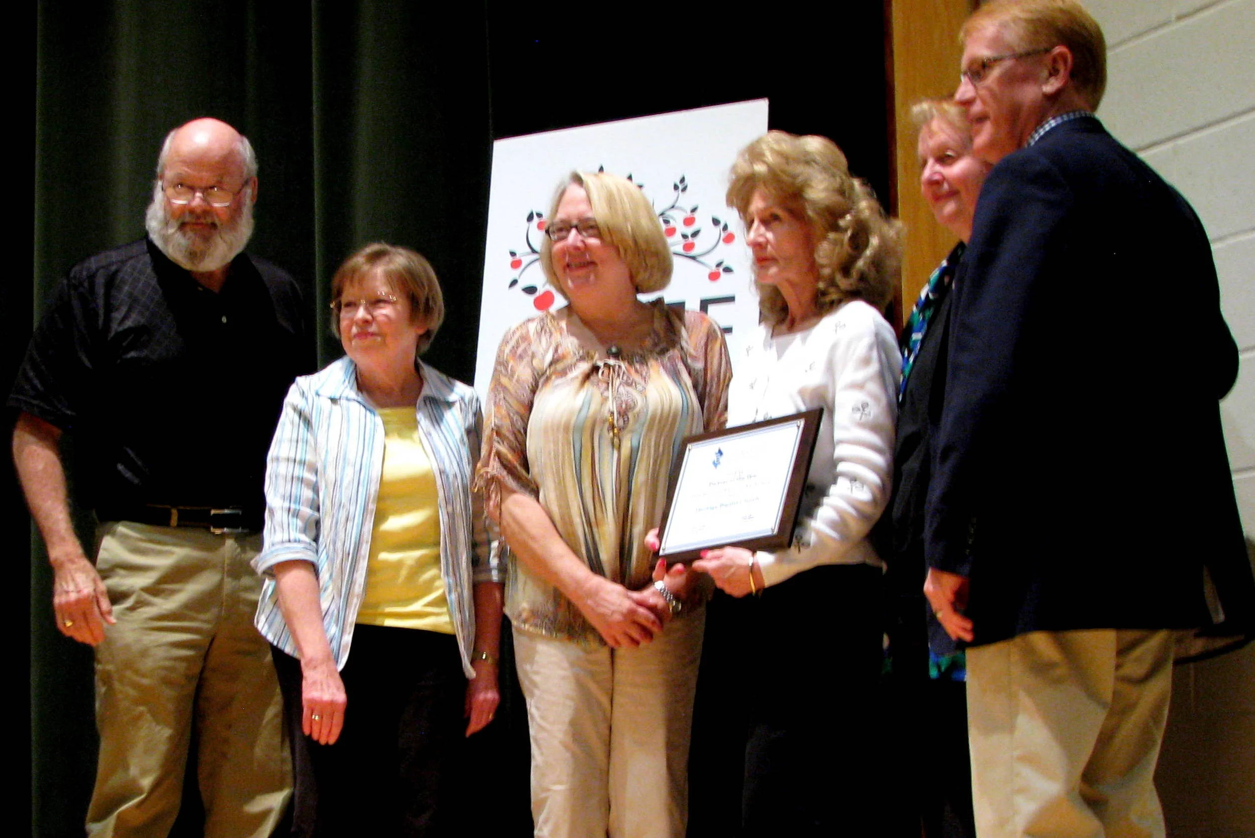 From left to right: Bob Smith, Mary Elizabeth Smith, Cathy Lacy, Kathy Summerford, Connie Denney and Cherokee County School Superintendent, Brian Hightower