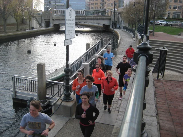 City Running Tours Providence offers great runs for the beginner run including the Waterfront Tour . This picturesque tour takes runners through Waterplace Park and along the Providence Riverwalk to the head of Narragansett Bay. 