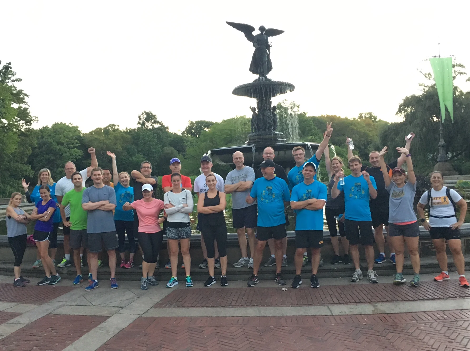 The Angels of the Water statue located in the middle of Bethesda Terrace in Central Park makes the perfect back drop for this groups corporate event. 