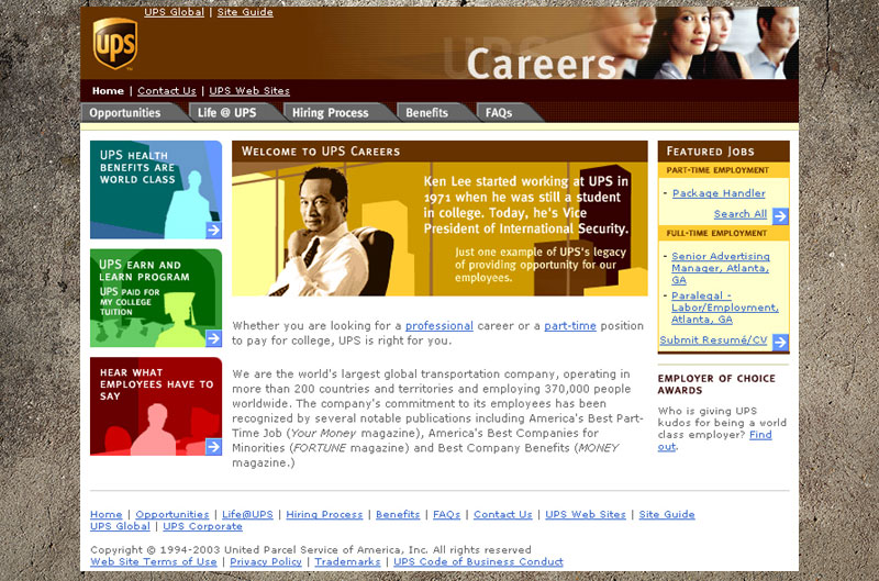  Careers Home page 