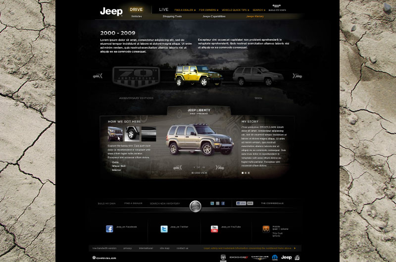 Jeep Historical site: Interior page