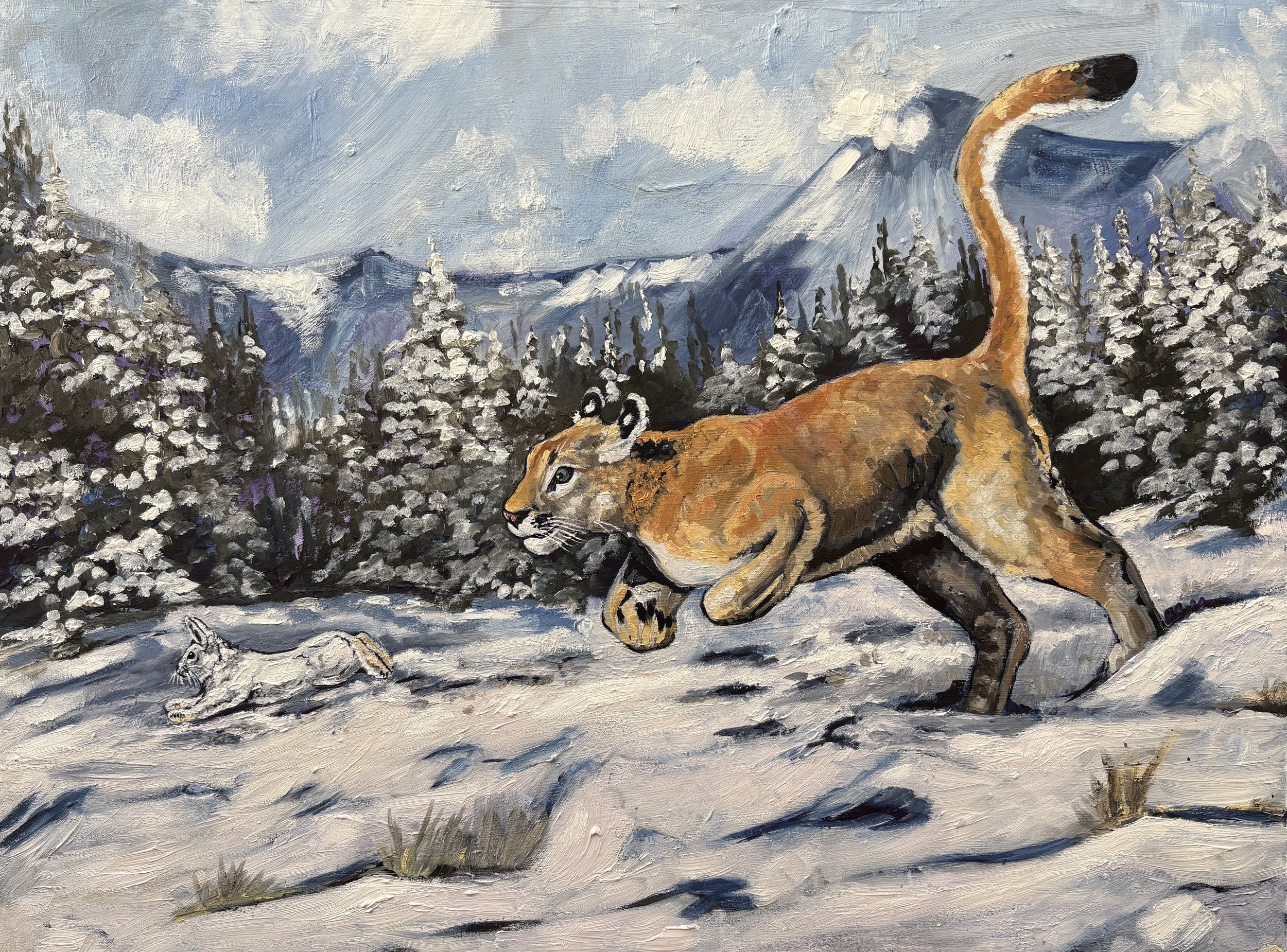 "Hop For Your Life," Original Oil Painting