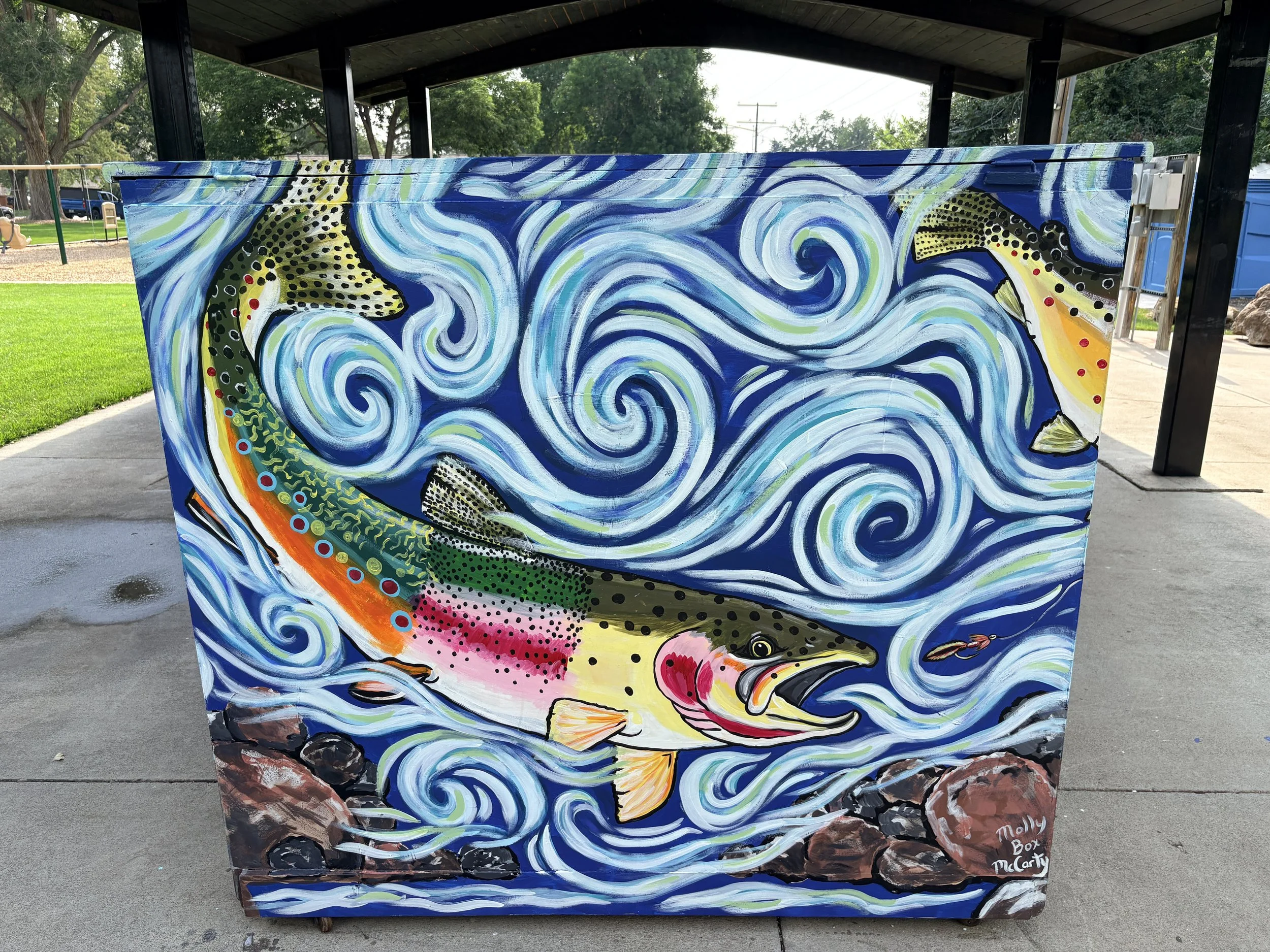  This painted piano was done in outdoor acrylic paint and resides in Centennial Park in Wellington, CO 