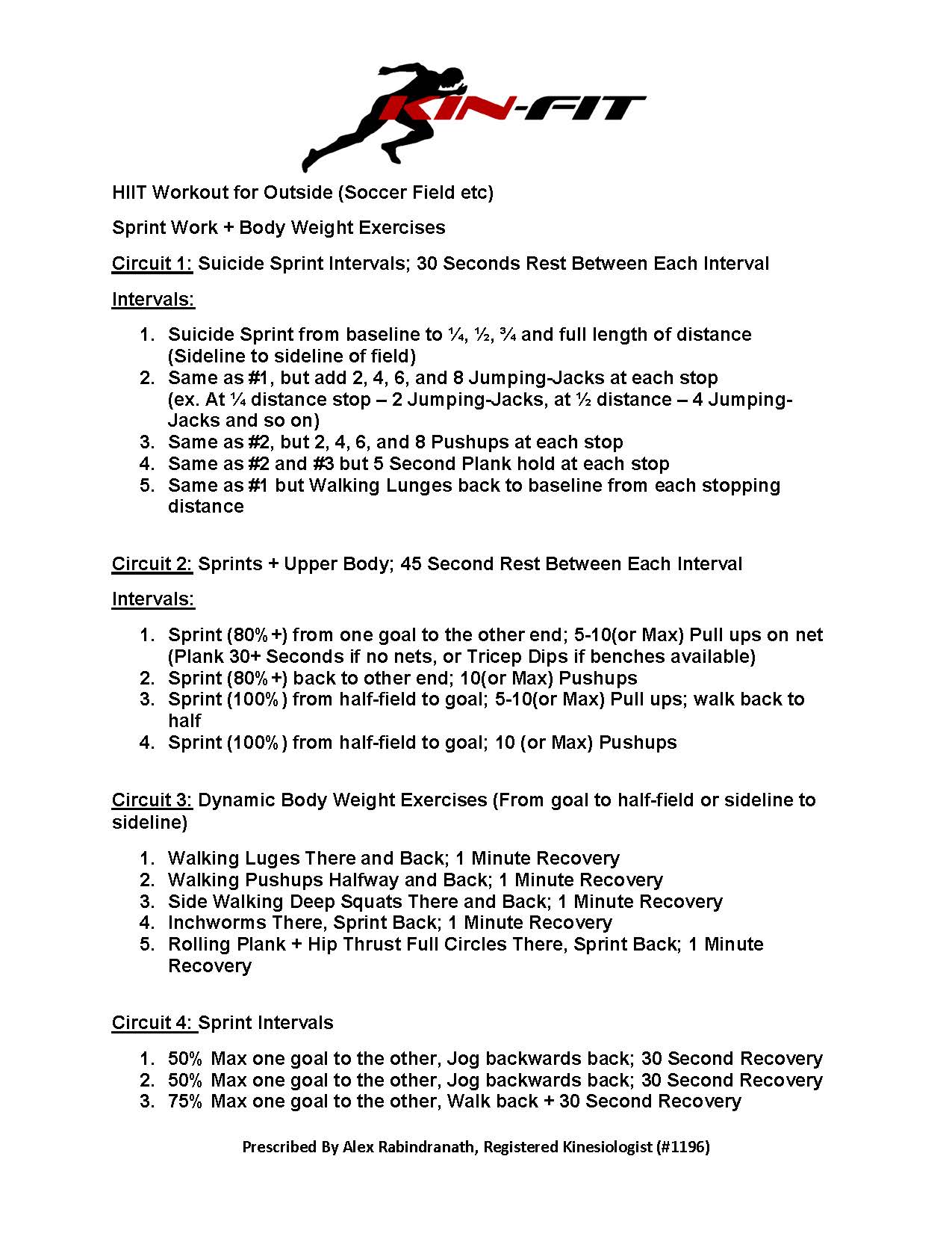 Try completing all 4 Circuits once, or mix them up. Try completing some twice and another once in between, or focus on one circuit and try increasing the intensity each time (more reps, longer distance, less recovery time etc.) Circuit #1 can be used as a great dynamic warm-up for these circuits or any other training that you do.
