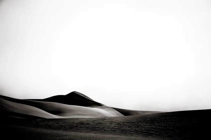 The Namib Desert covered in fog
