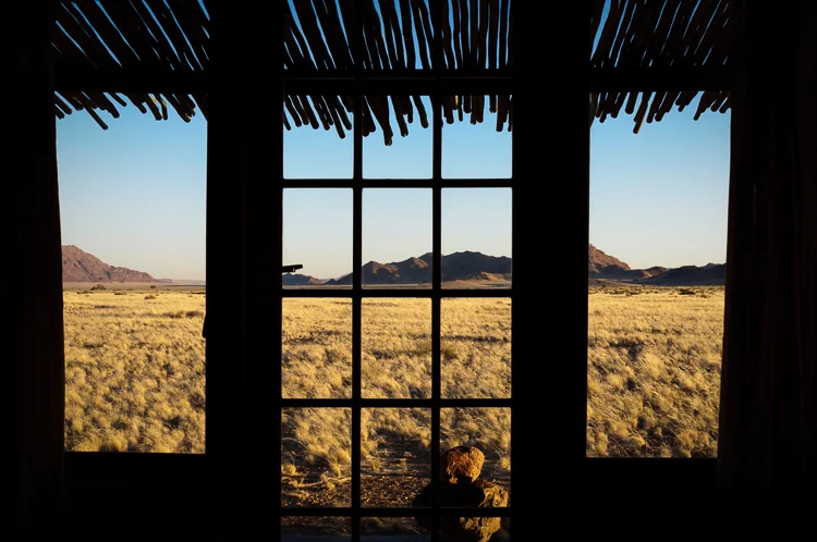 View from the bed at Desert Homestead