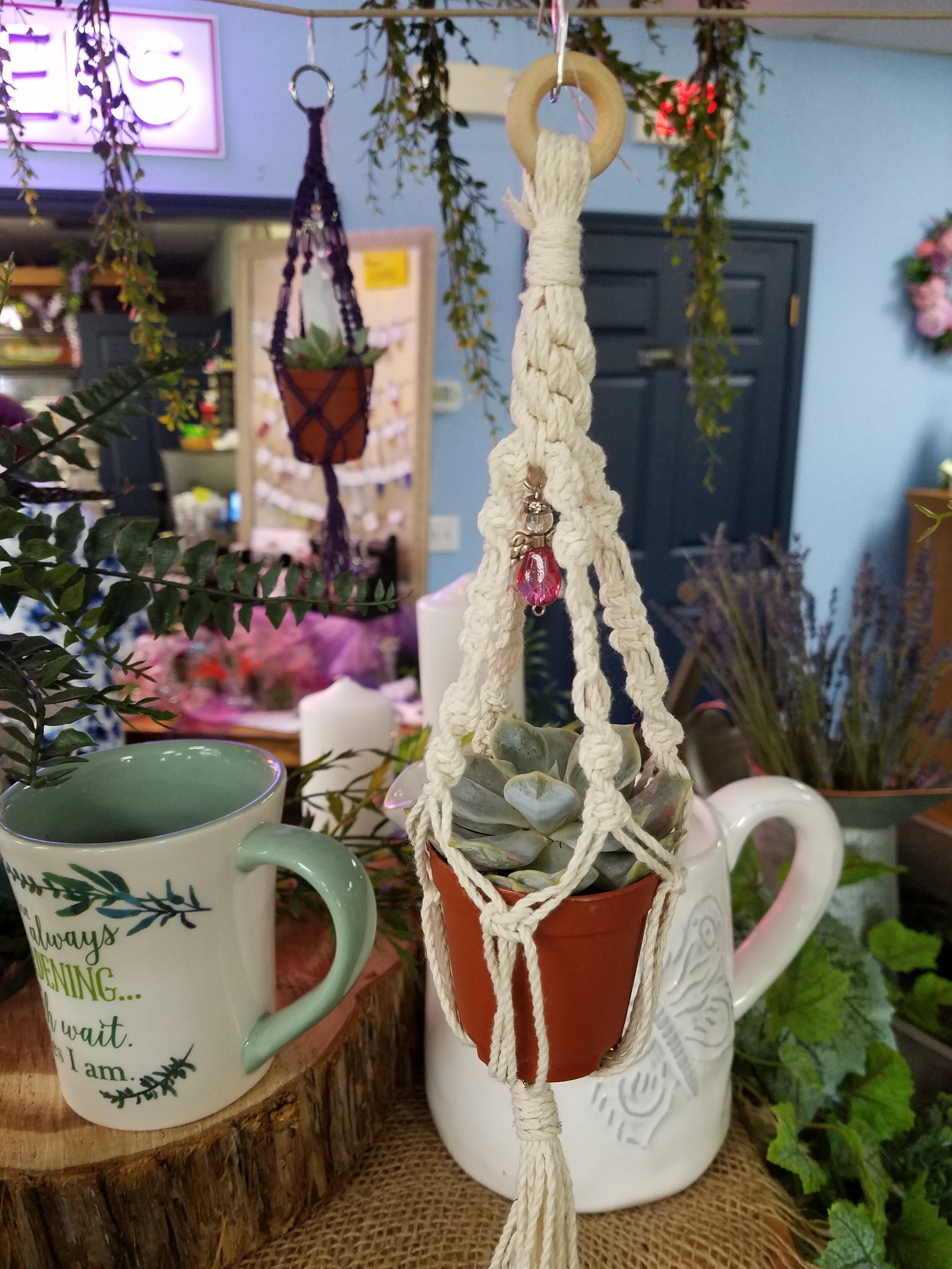 Macrame Mini Cup and Plant Holder