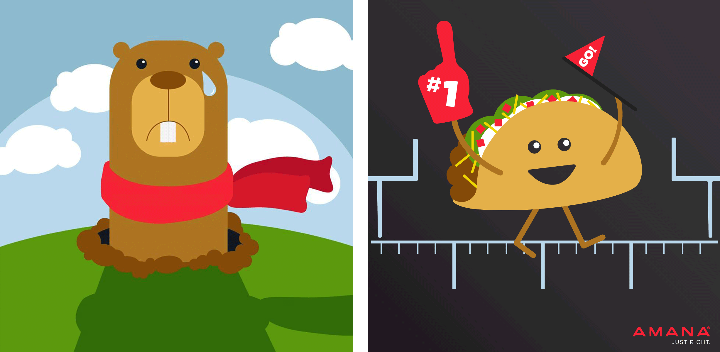 Illustrations and GIFs for Amana’s social media channel