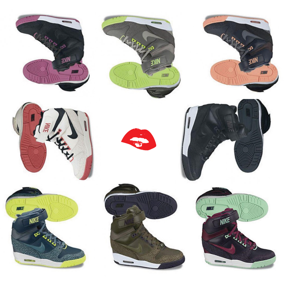 nike womens shoes air revolution sky hi casual wedge sneakers