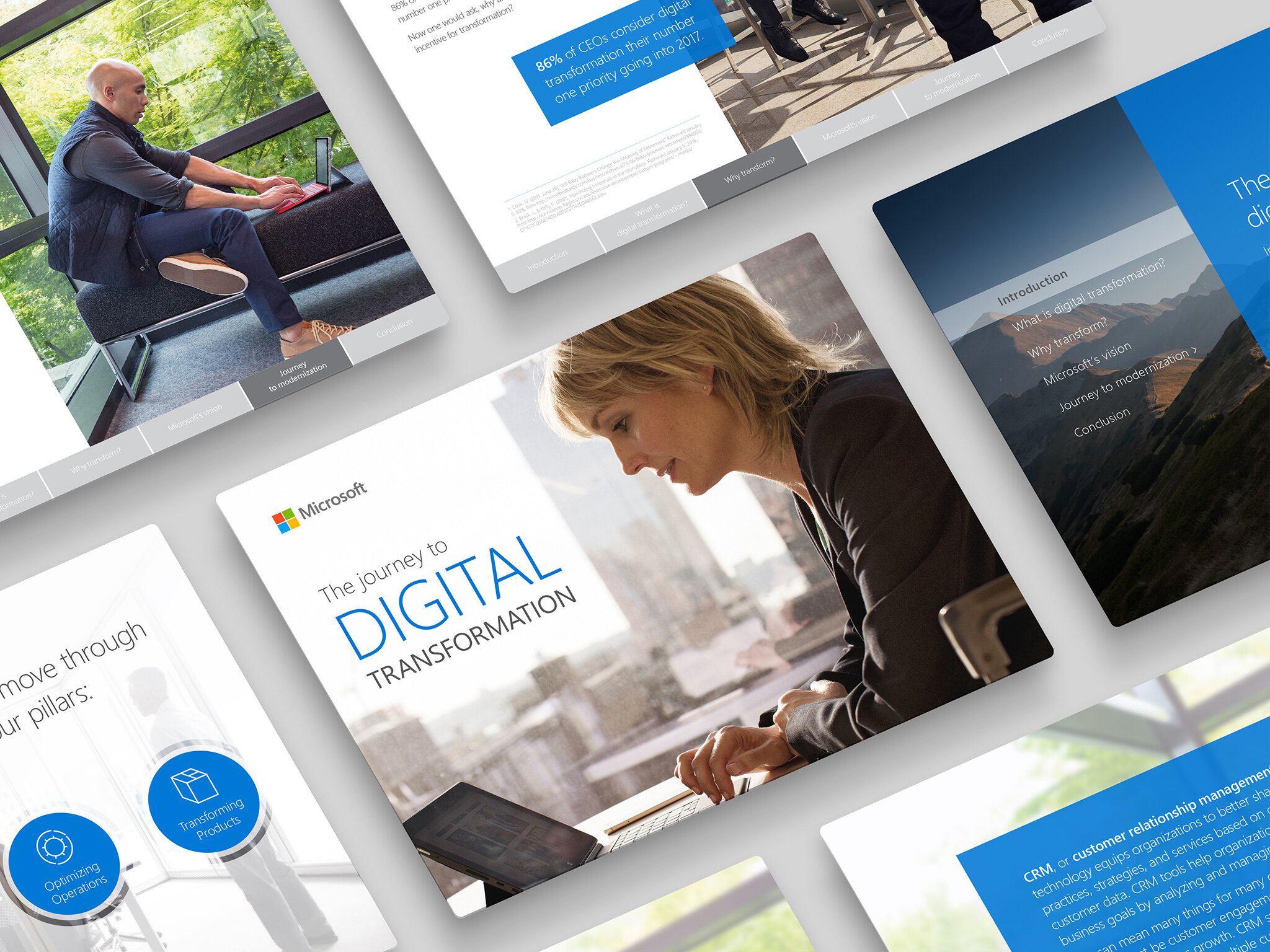  Interactive navigational elements play homage to the subject of digital transformation 