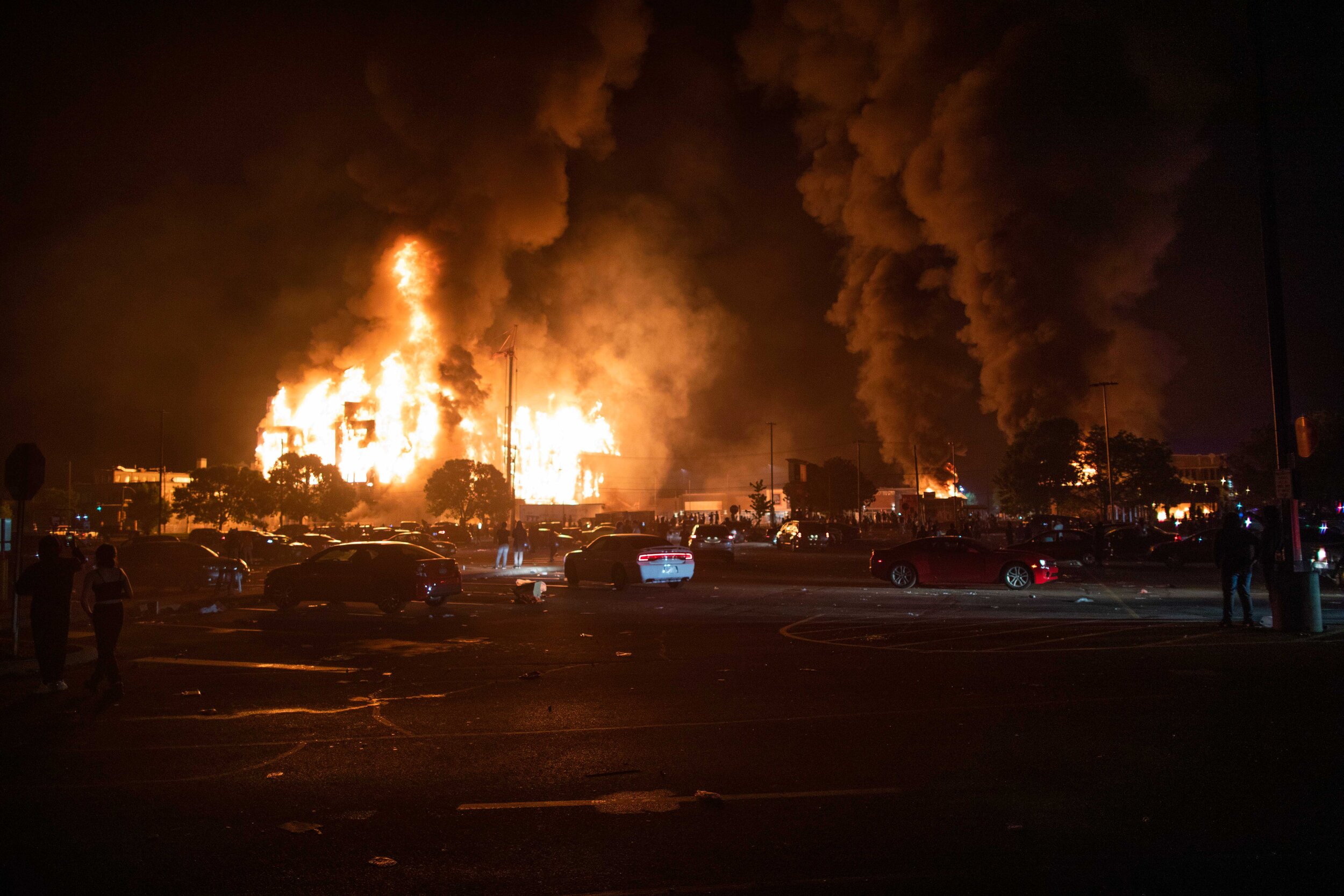  A 190 unit affordable housing complex that was under construction burns after it was set on fire during a riot over the police killing of George Floyd in Minneapolis, Minnesota on May 28. 