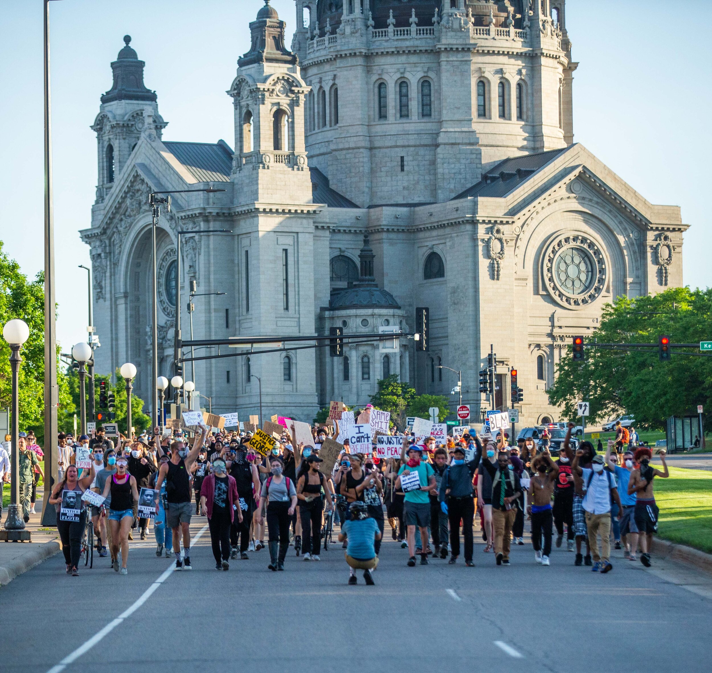  Protesters march down John Ireland Blvd as they head to the State Capitol building in Saint Paul, Minnesota on June 1, 2020. Chris Juhn/Zenger 
