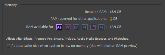 To adjust the amount of RAM allocated to After Effects specifically You can go to the Performance Section within the Preferences Menu. A recommendation is never to go beyond the 75% mark of your entire computer's RAM amount.