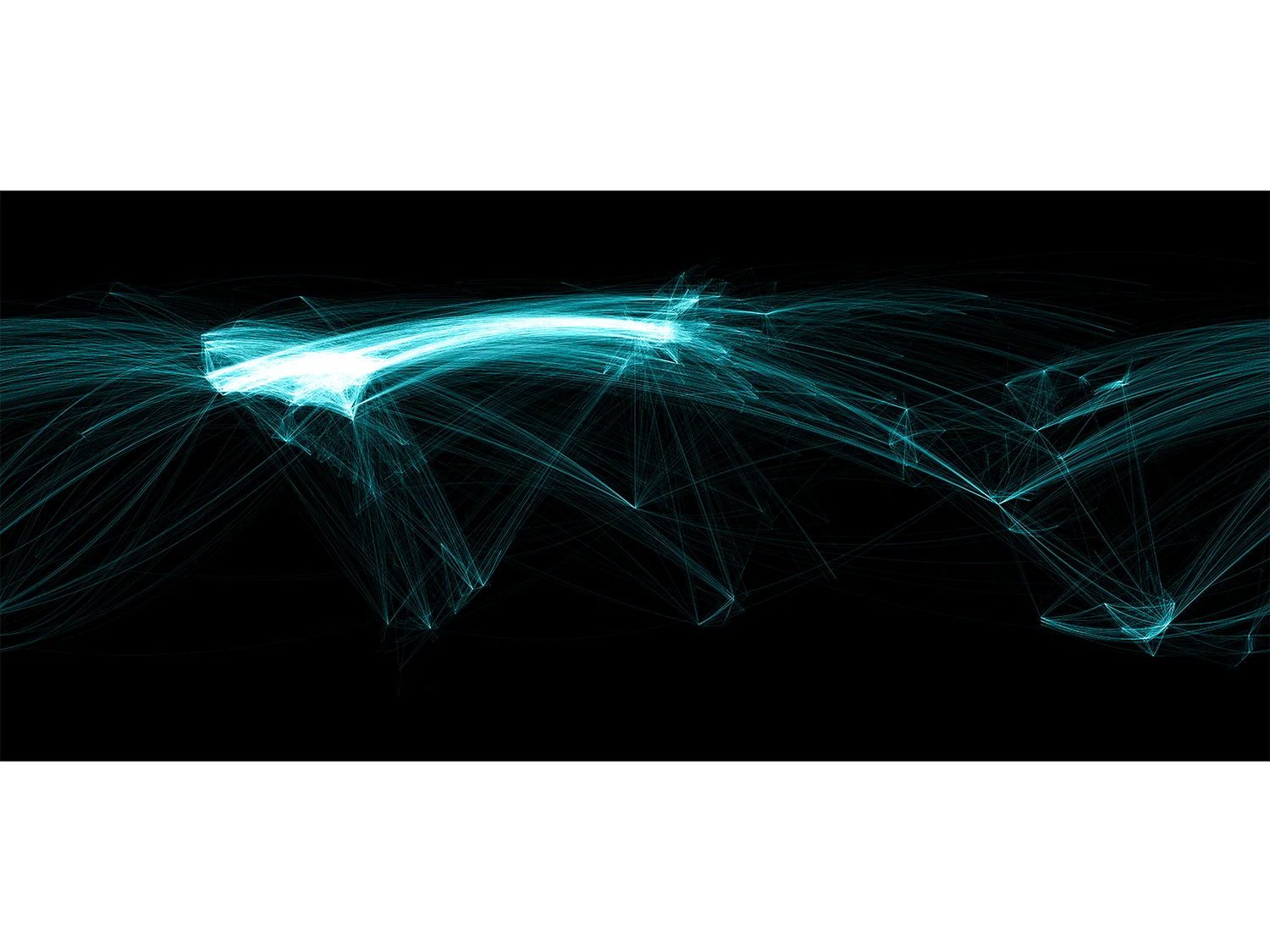 A map illustrating the Internet traffic of the world. As you can see the US has a clear advantage of having access to the majority of the world's flow of data. Courtesy of Chirs Harisson