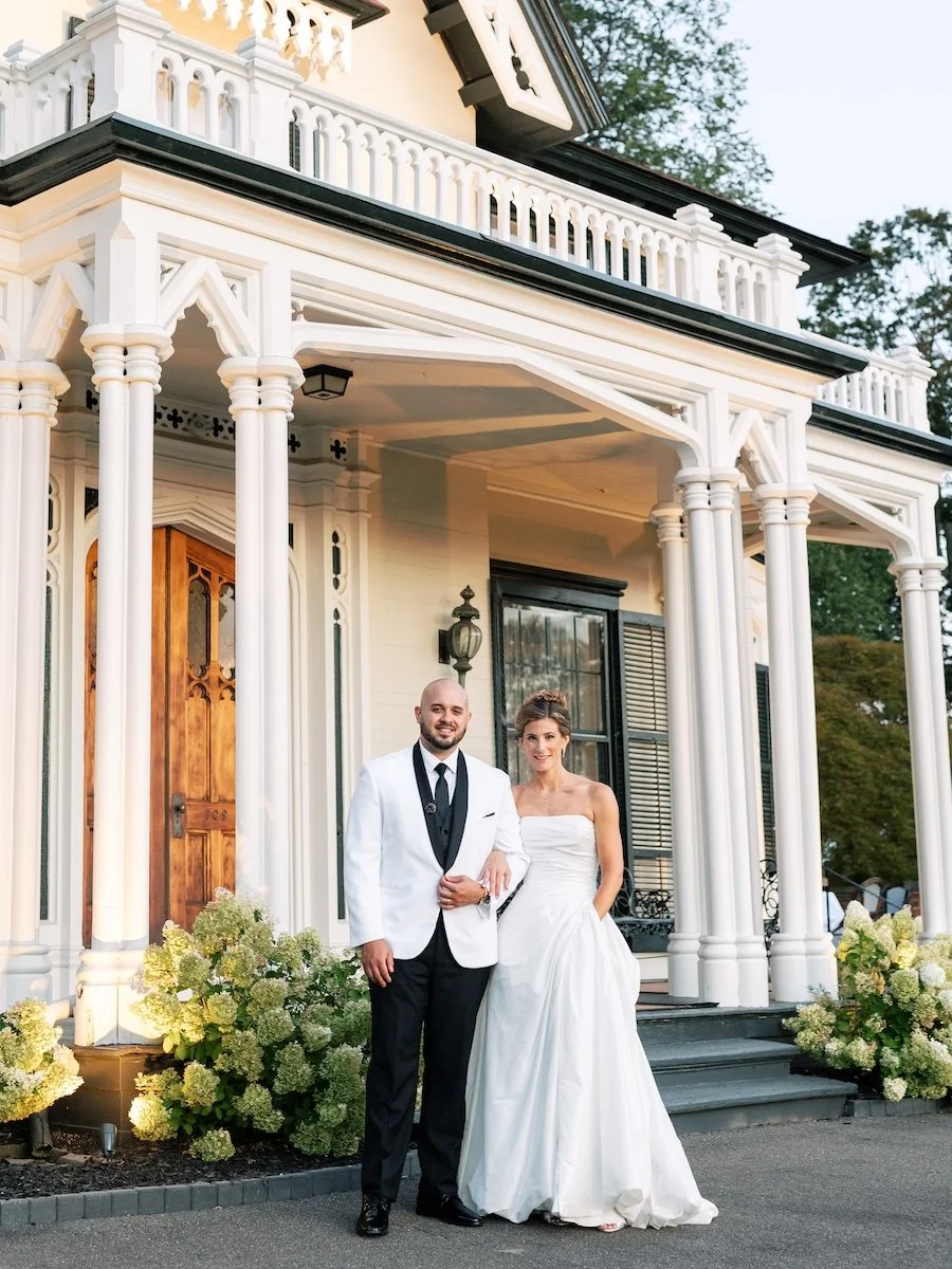 Anna and Jeremy elegant couple elegant sunset portraits at The Estate New Haven