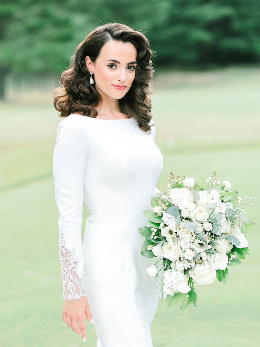  Bride portrait at Wallingford Farms Country Club wedding venue, CT 