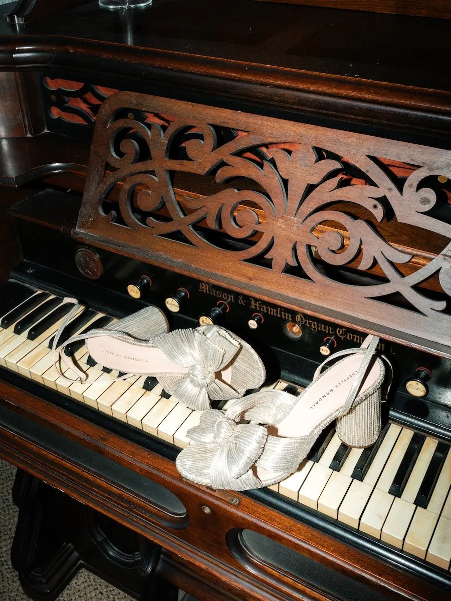 Elegant bridal shoes  at Saint Clements Castle wedding