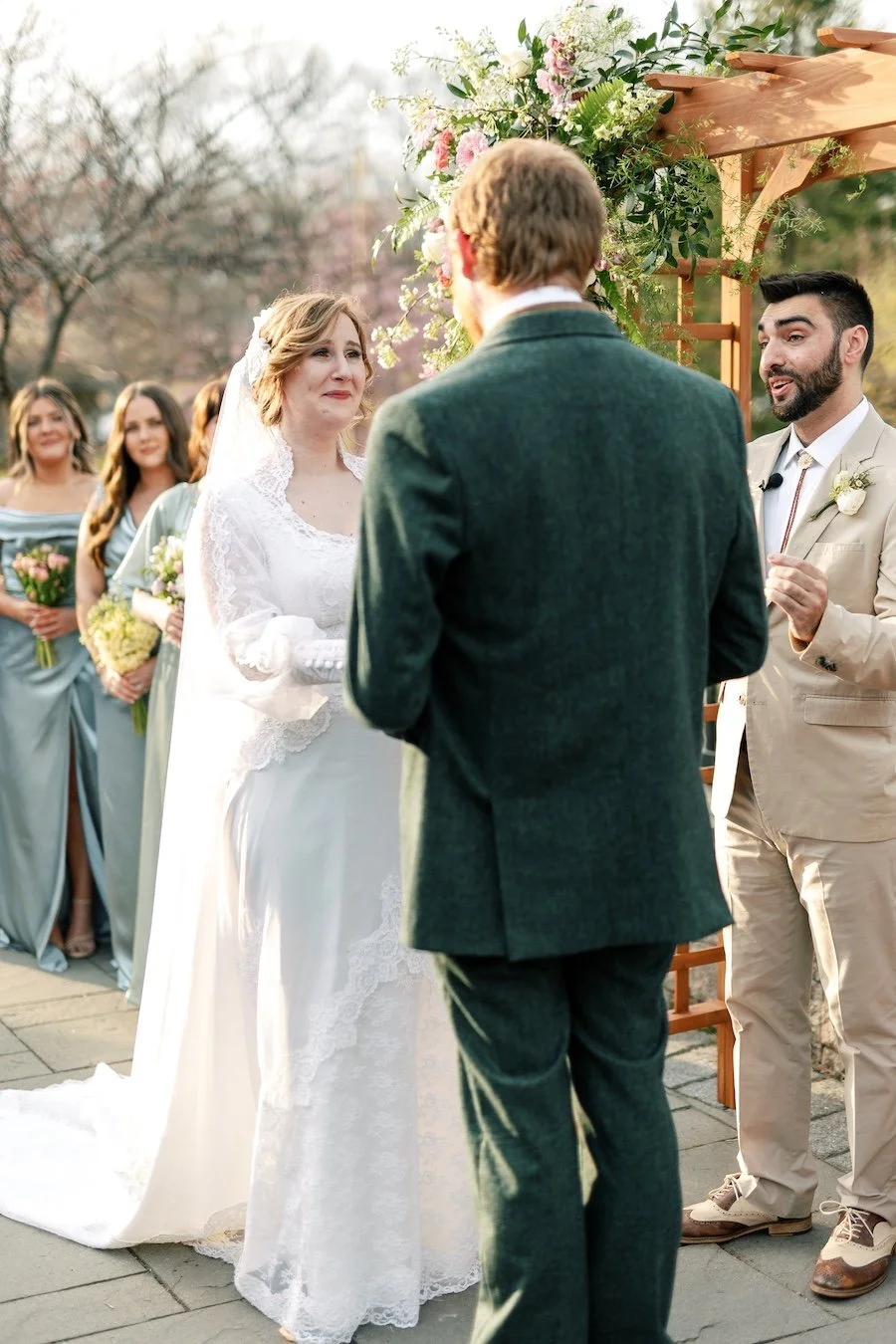 Elegant emotional ceremony moments photos at vintage Pond House Cafe wedding in Connecticut