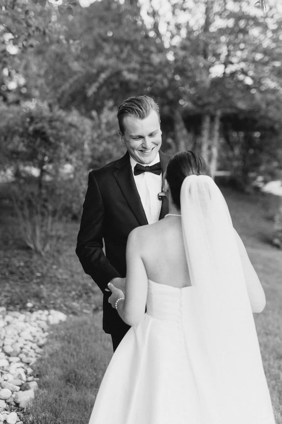 reading wedding vows at TPC River Highlands wedding First Look