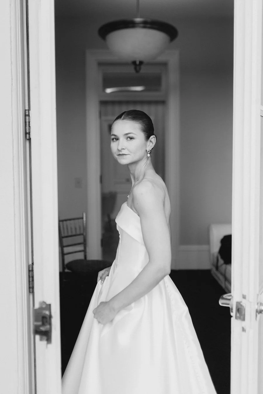 Elegant bride portrait of Tessa at her Wadsworth Mansion wedding in Connecticut