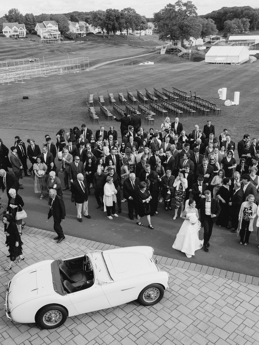 Elegant reception moments at TPC River Highlands wedding with classic country club style