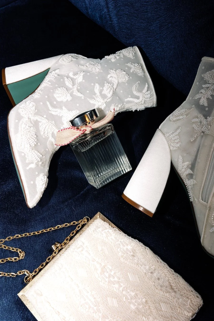 Bride's vintage wedding shoes
