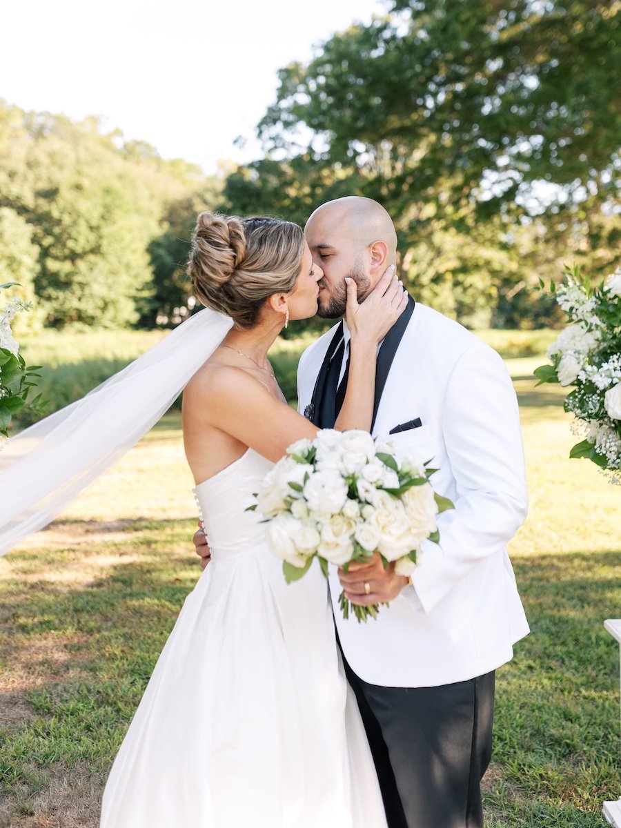 First kiss - the wedding ceremony moments at The Estate New Haven