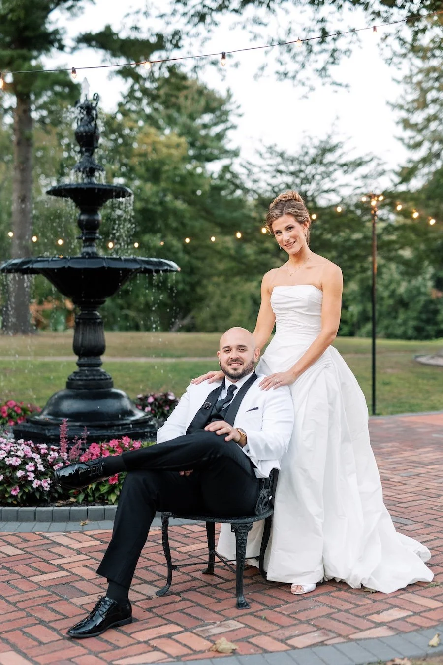 Bride Anna and groom Jeremy editorial portrait at The Estate New Haven wedding