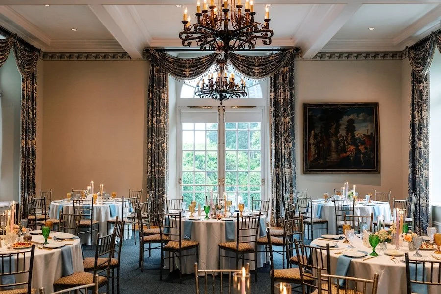 Reception details at the Wadswort Mansion wedding