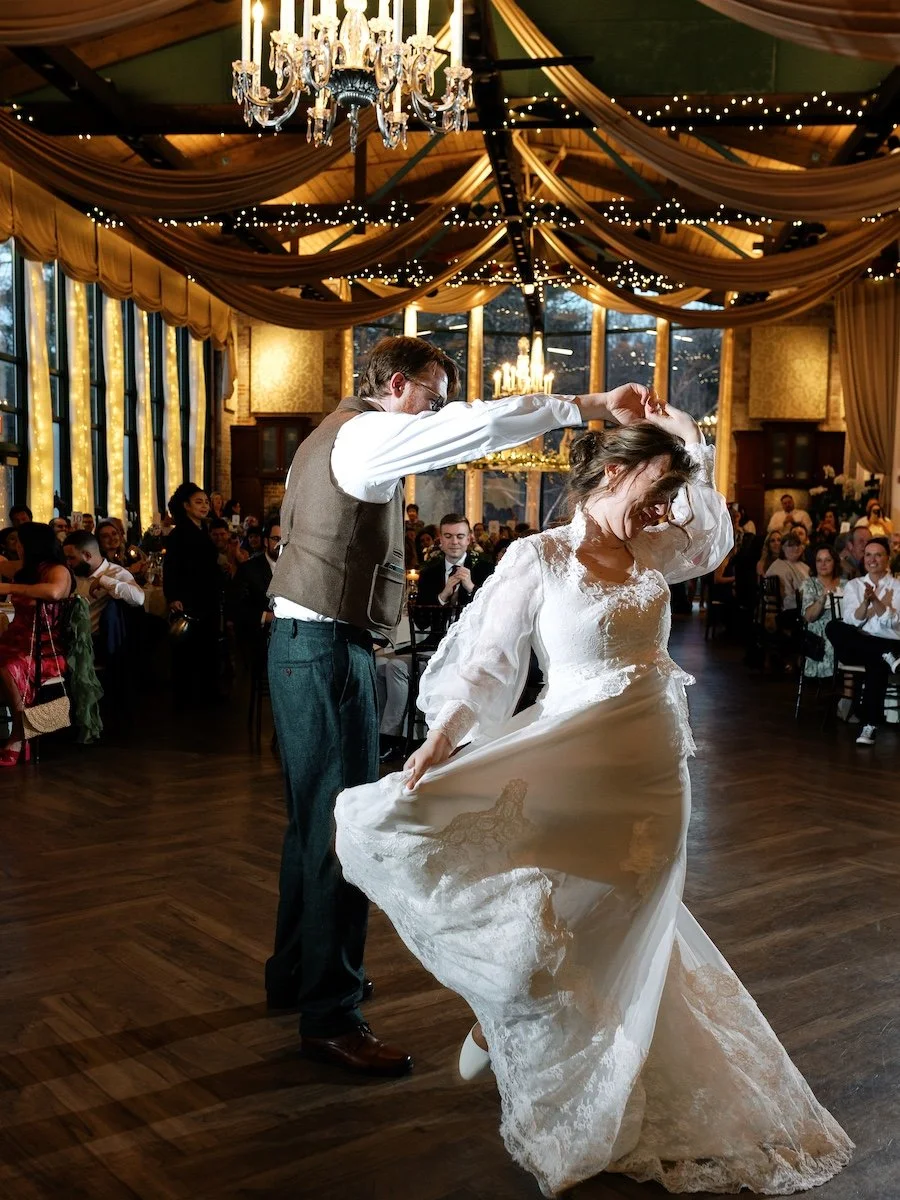 Elegant First Dance at the Karleigh and Jake wedding in Pond House Cafe, West Hartford, Connecticut